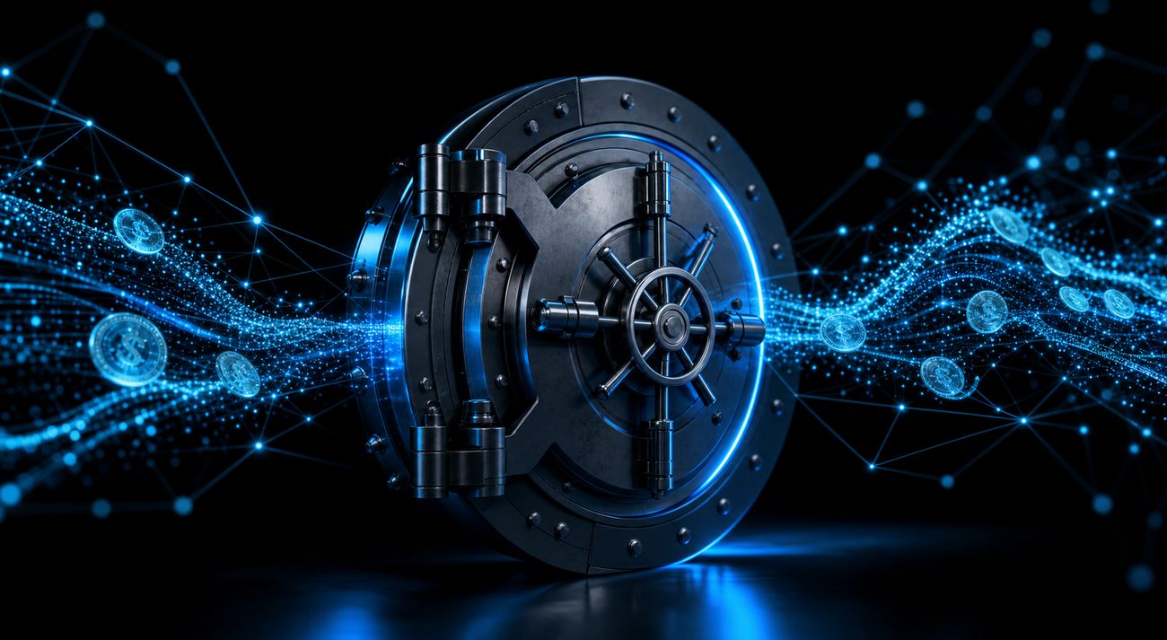Secure bank vault and cash-management technology visualization